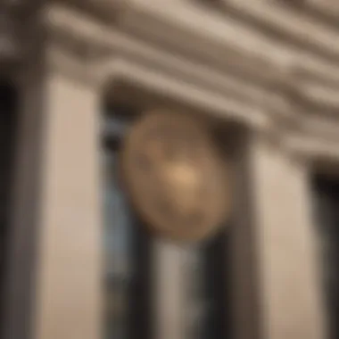 A close-up view of a historic Federal Reserve building, symbolizing financial authority