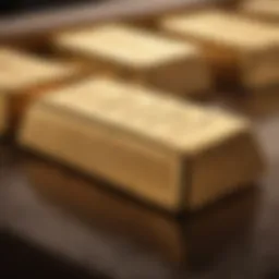 An intricate gold bullion bar showcasing its detailed craftsmanship