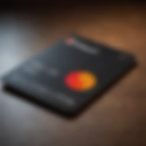 Close-up of a Mastercard debit card on a table