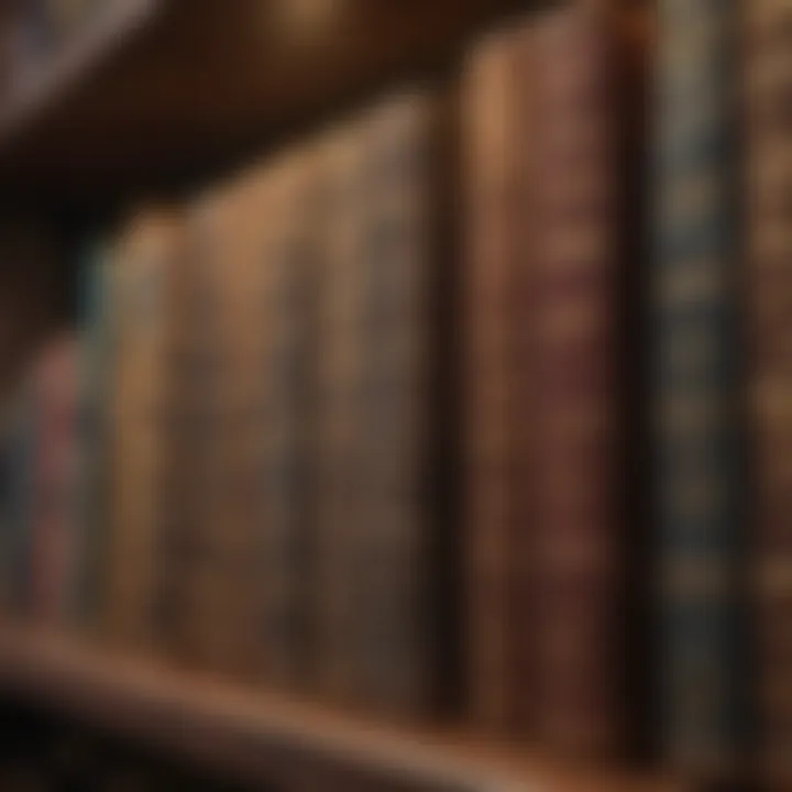 A collection of rare books displayed on a shelf