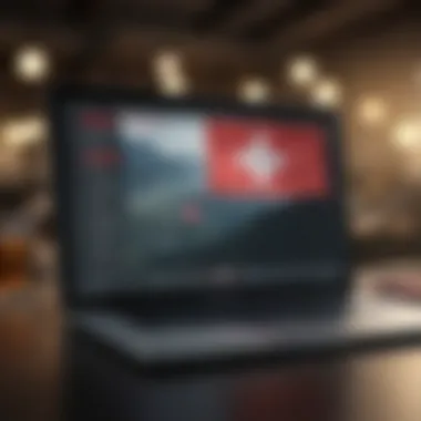 An overview of digital banking on a laptop with Swiss flags