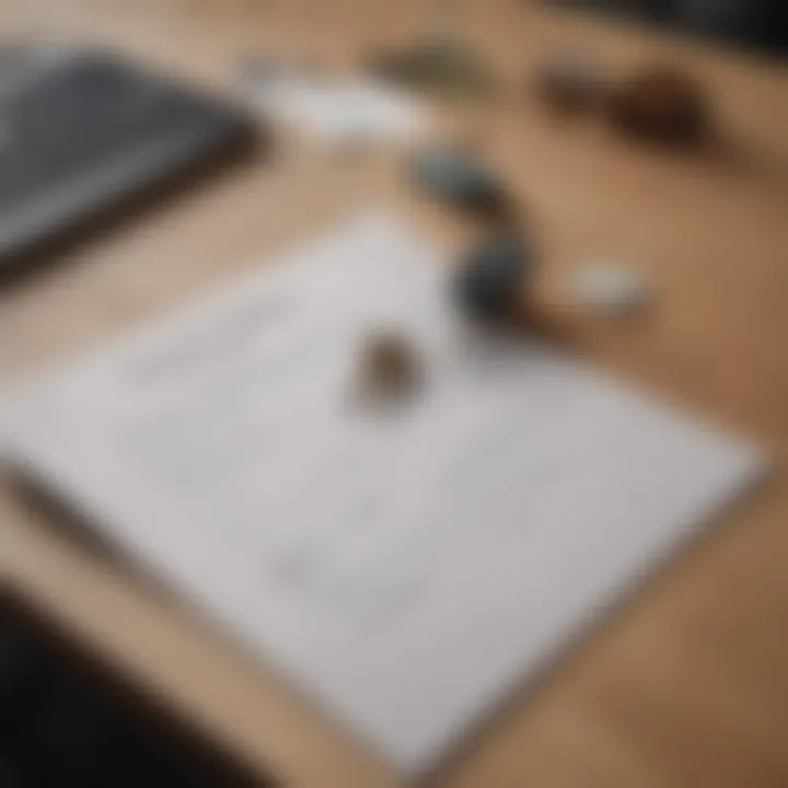 A close-up of essential banking documents laid out on a table