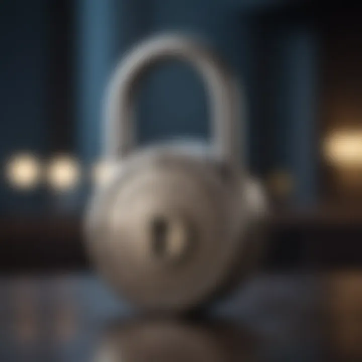 A digital padlock representing online banking security