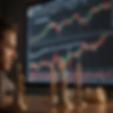 Trader analyzing market trends with candlestick charts