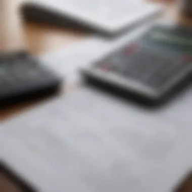 A close-up of financial documents and a calculator