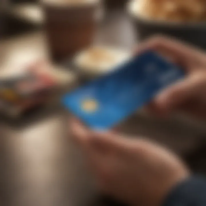 Credit and debit card options on a smartphone