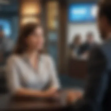 Customer Consultation at Citi Bank Customer engaging with a Citi Bank representative for financial advice