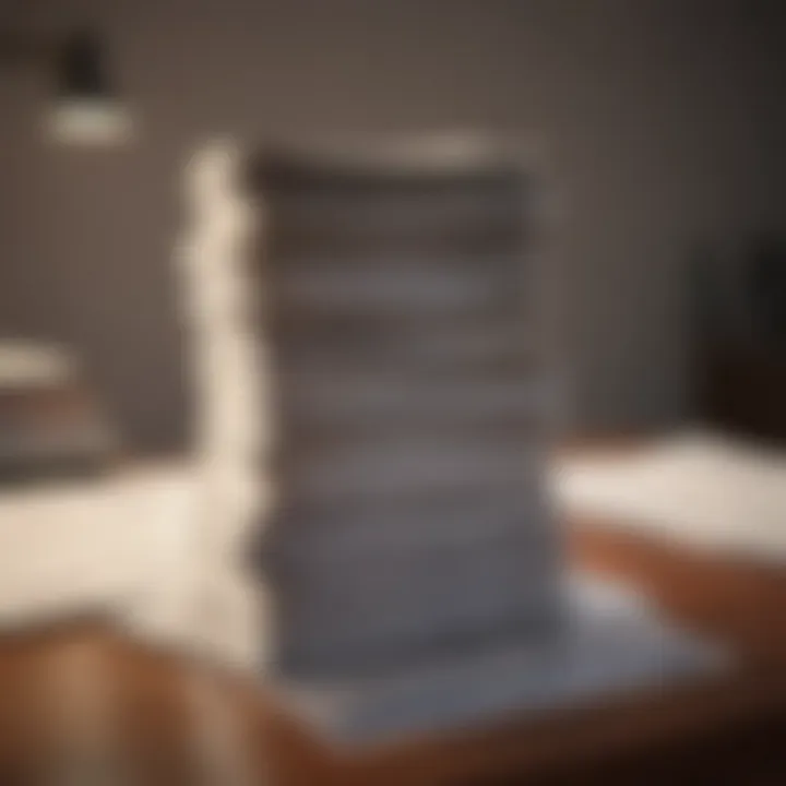 Legal documents and contracts stacked on a desk