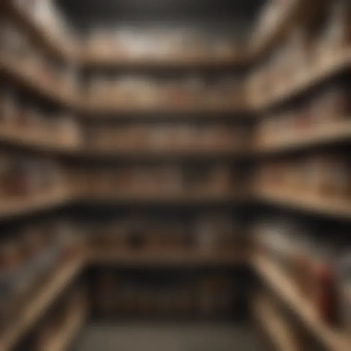 A well-organized pantry filled with bulk food items, demonstrating effective storage solutions.