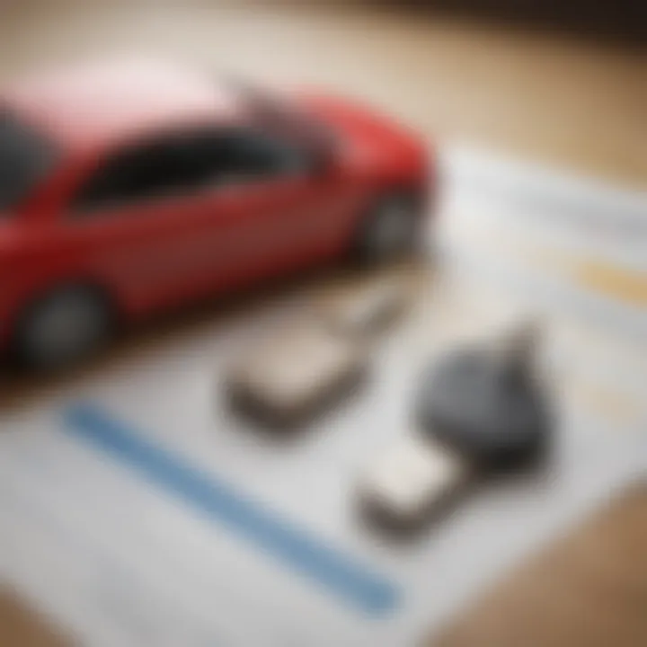 Car keys on a credit report background